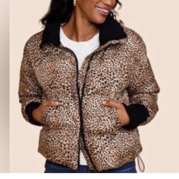 Anna Cai New York Puffer leopard print jacket - Picture 1 of 10